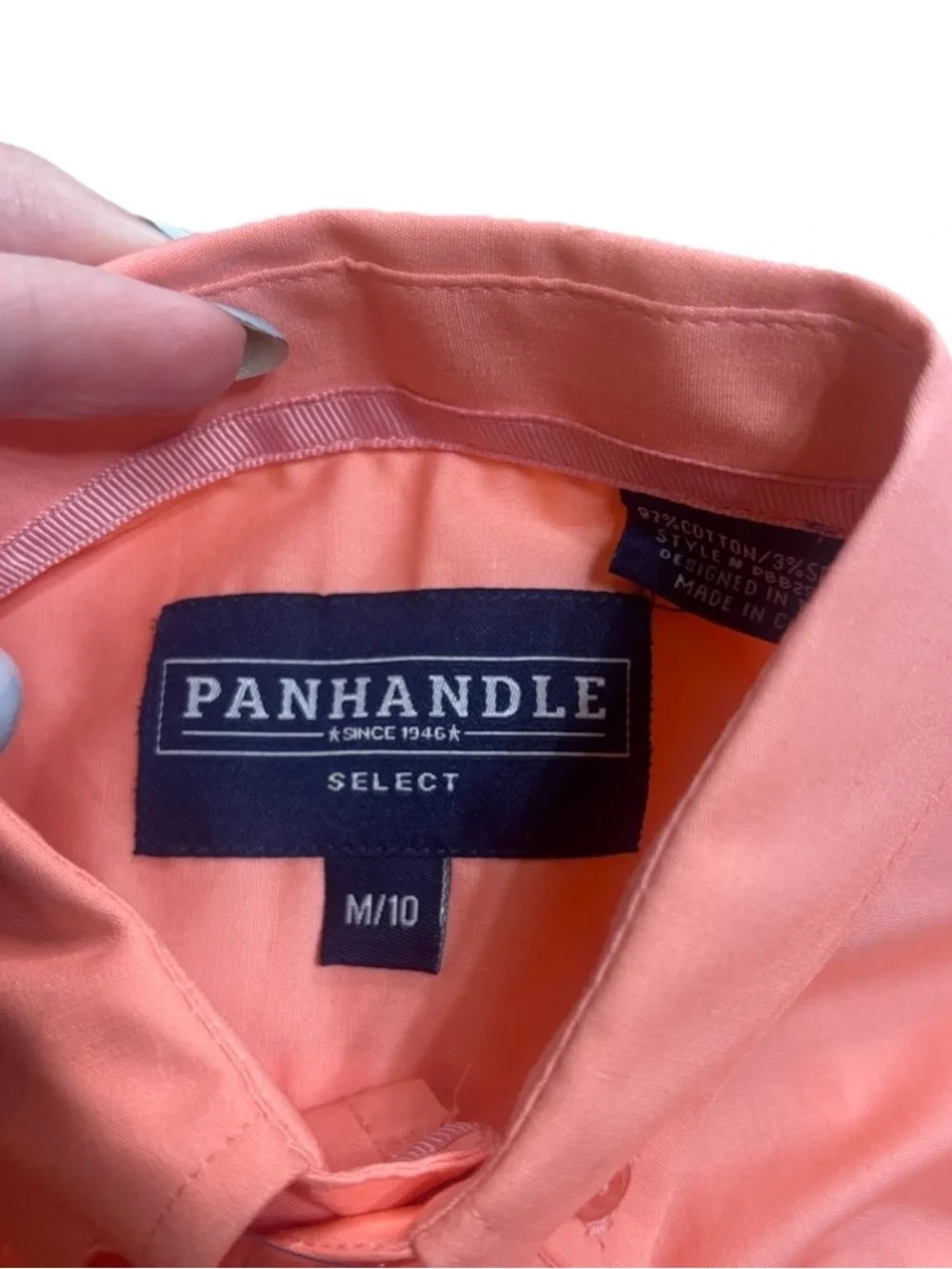 🔥 Panhandle Select Western Button-Down Shirt | Coral | Boys M (10) | NWT 🔥 - Picture 7 of 12